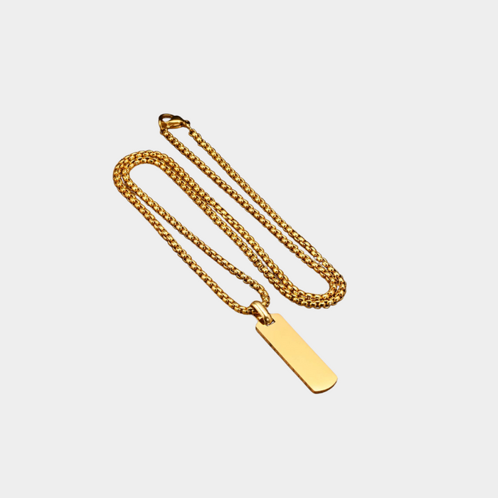 Fred Men's Necklace - Small Engravable Plate