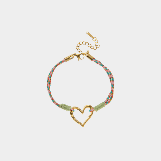 Lisa Bracelet – Heart &amp; Engraved Charms