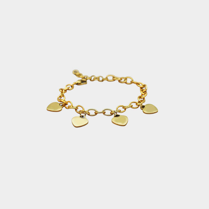 Bracelet Family Love – 4 cœurs à graver