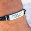 Bracelet Homme à graver – Modèle John (cuir tressé)