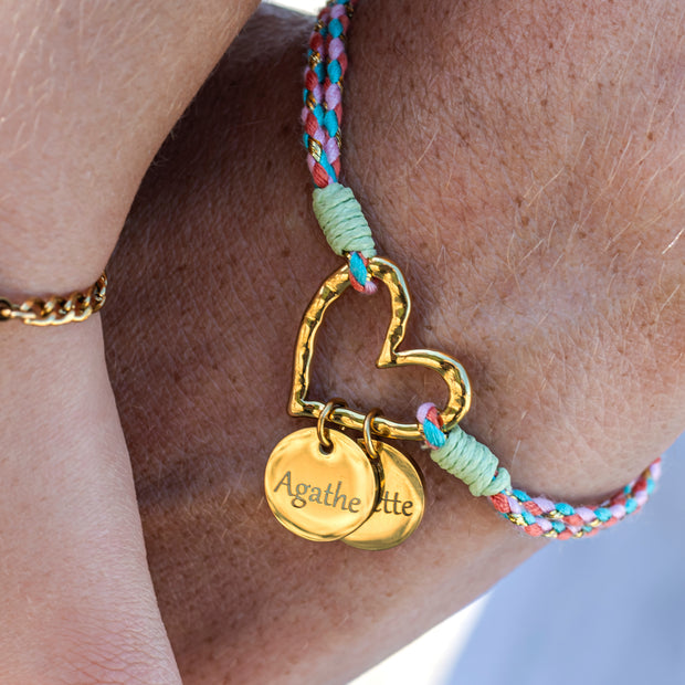 Bracelet Lisa – Cœur & breloques gravées