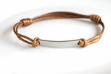 Bracelet Homme à graver – Modèle Tom (cordon ajustable)