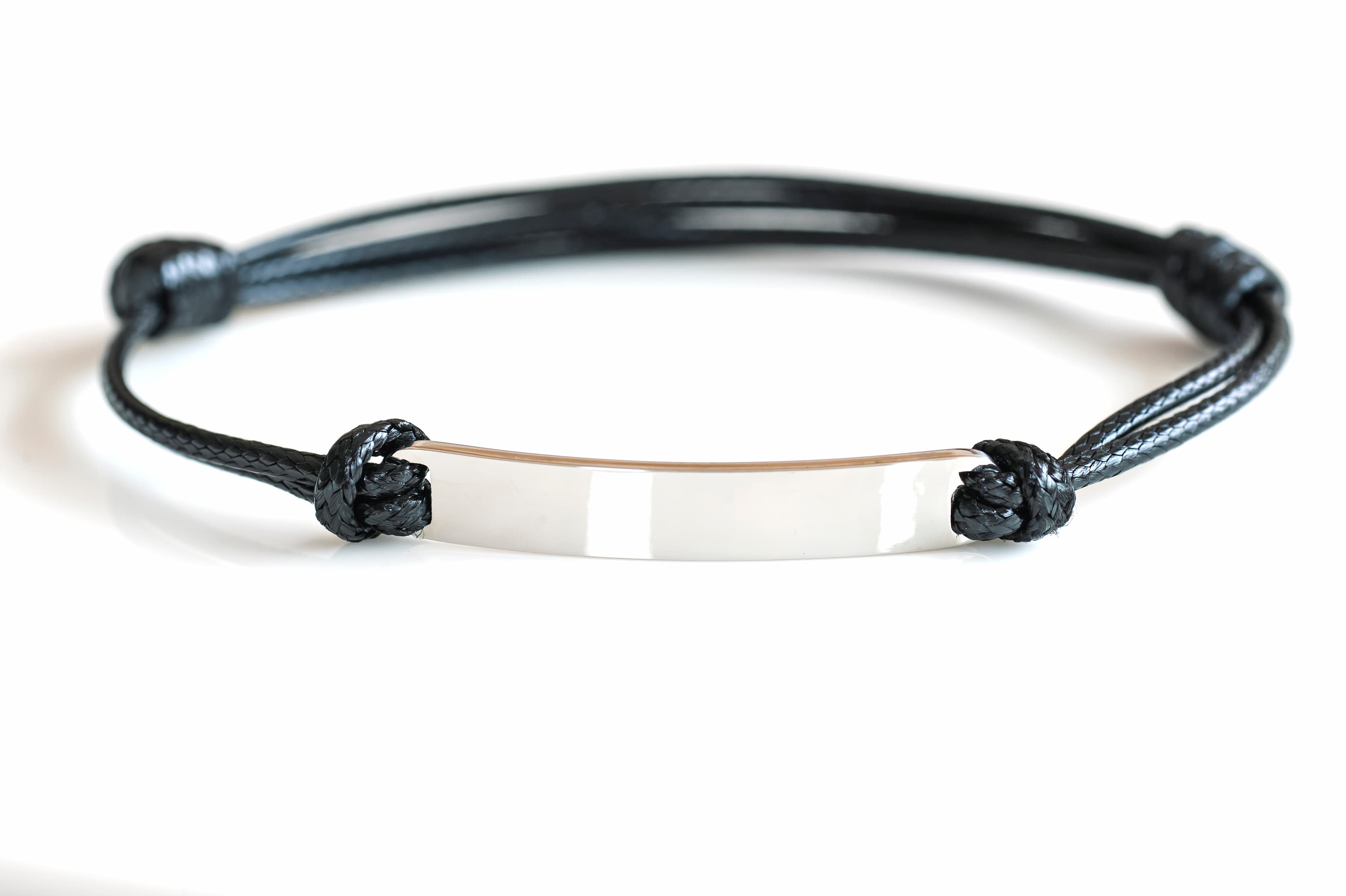 Bracelet Homme à graver – Modèle Tom (cordon ajustable)