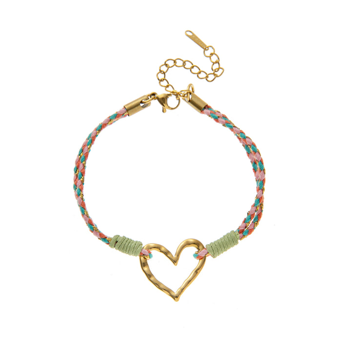 Bracelet Lisa – Cœur & breloques gravées