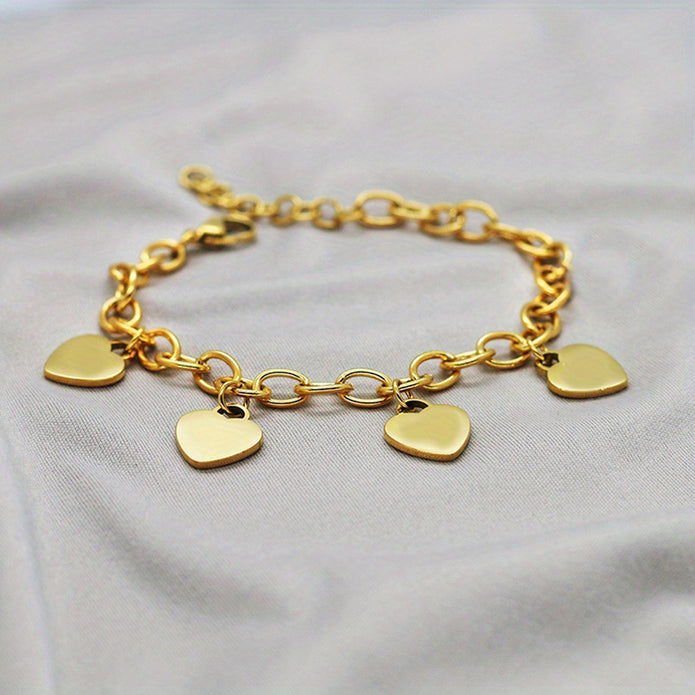 Bracelet Family Love – 4 cœurs à graver